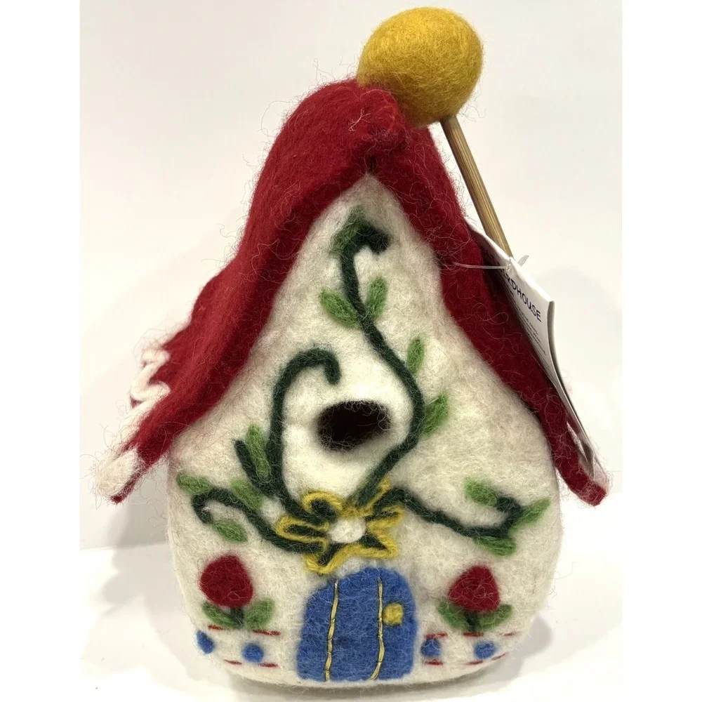 Wild Woolies Felt Birdhouse Heidi Chalet Fair Trade Handmade Wool Nepal New